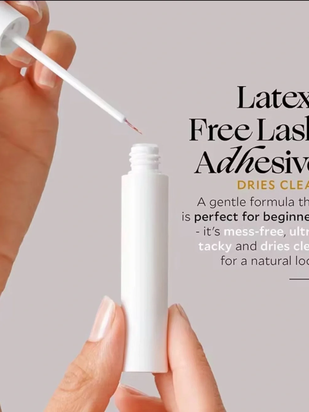 White False Eyelash Glue with Rose Gold Cap - Strong Clear Hold